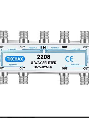 Tichax 8-Way Coaxial Splitter 2308 - Silver
